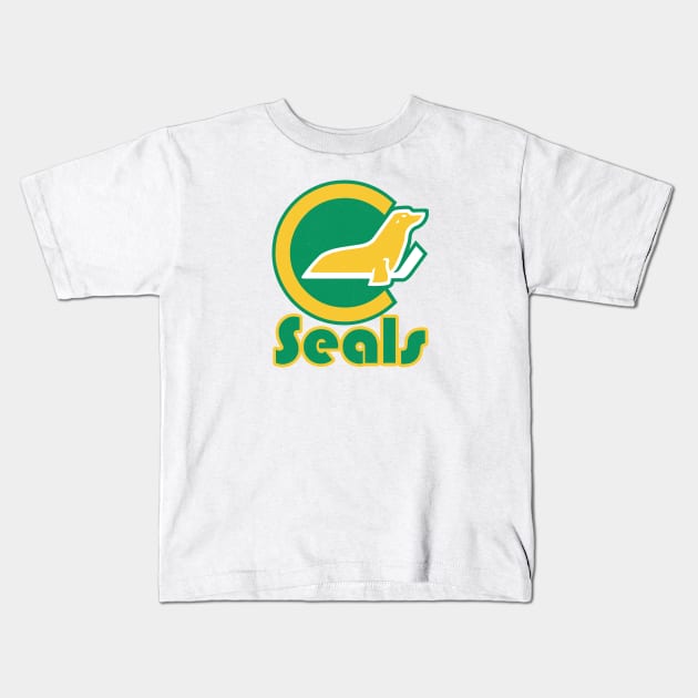 Defunct California Golden Seals Hockey Kids T-Shirt by LocalZonly